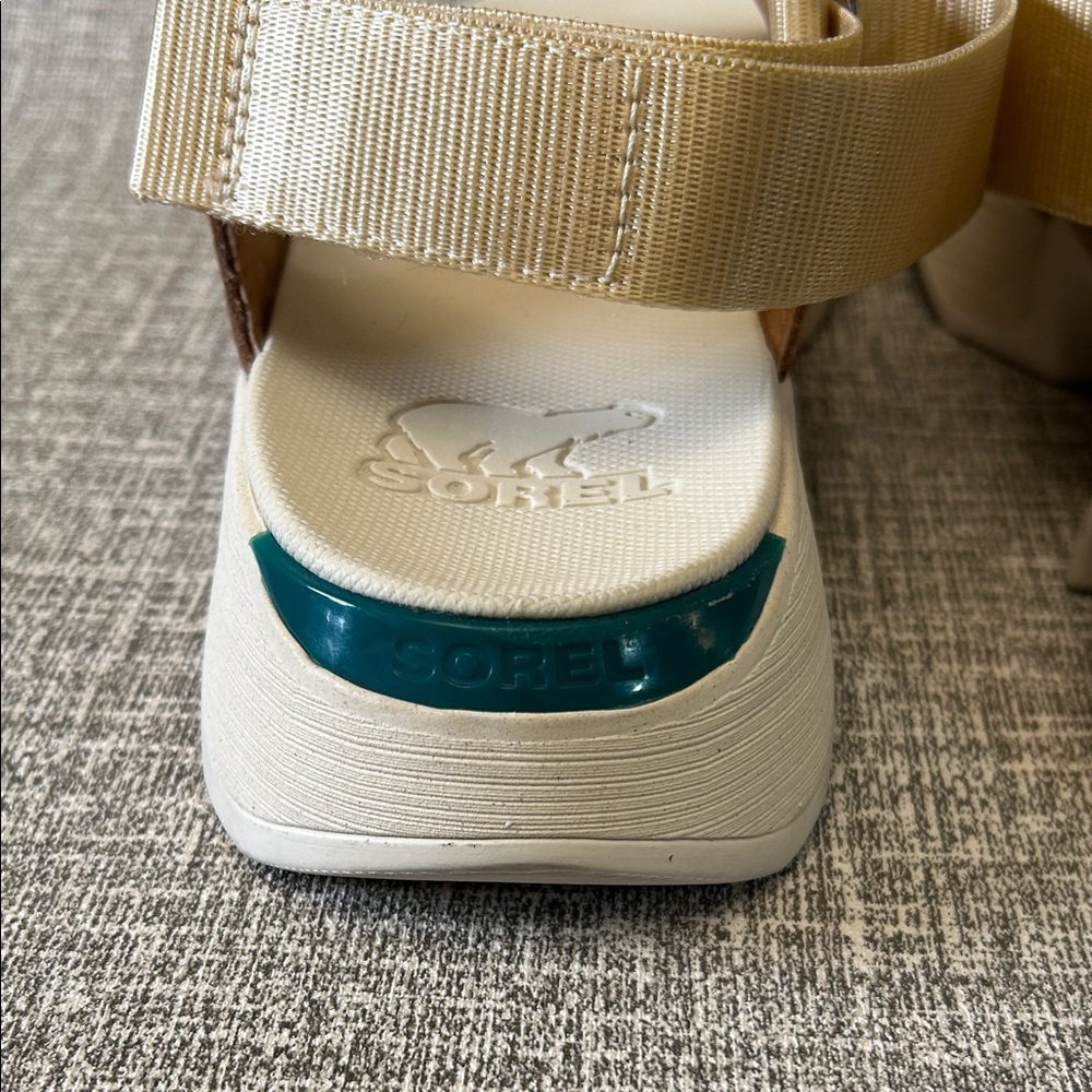Sorel Women's Tan Leather Sport Sandals with White Sole - Picture 4 of 15